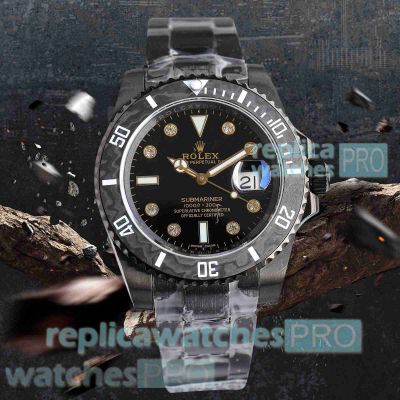 Swiss Made Rolex BLAKEN Submariner Date 3135 Watch Matte Carbon Bezel